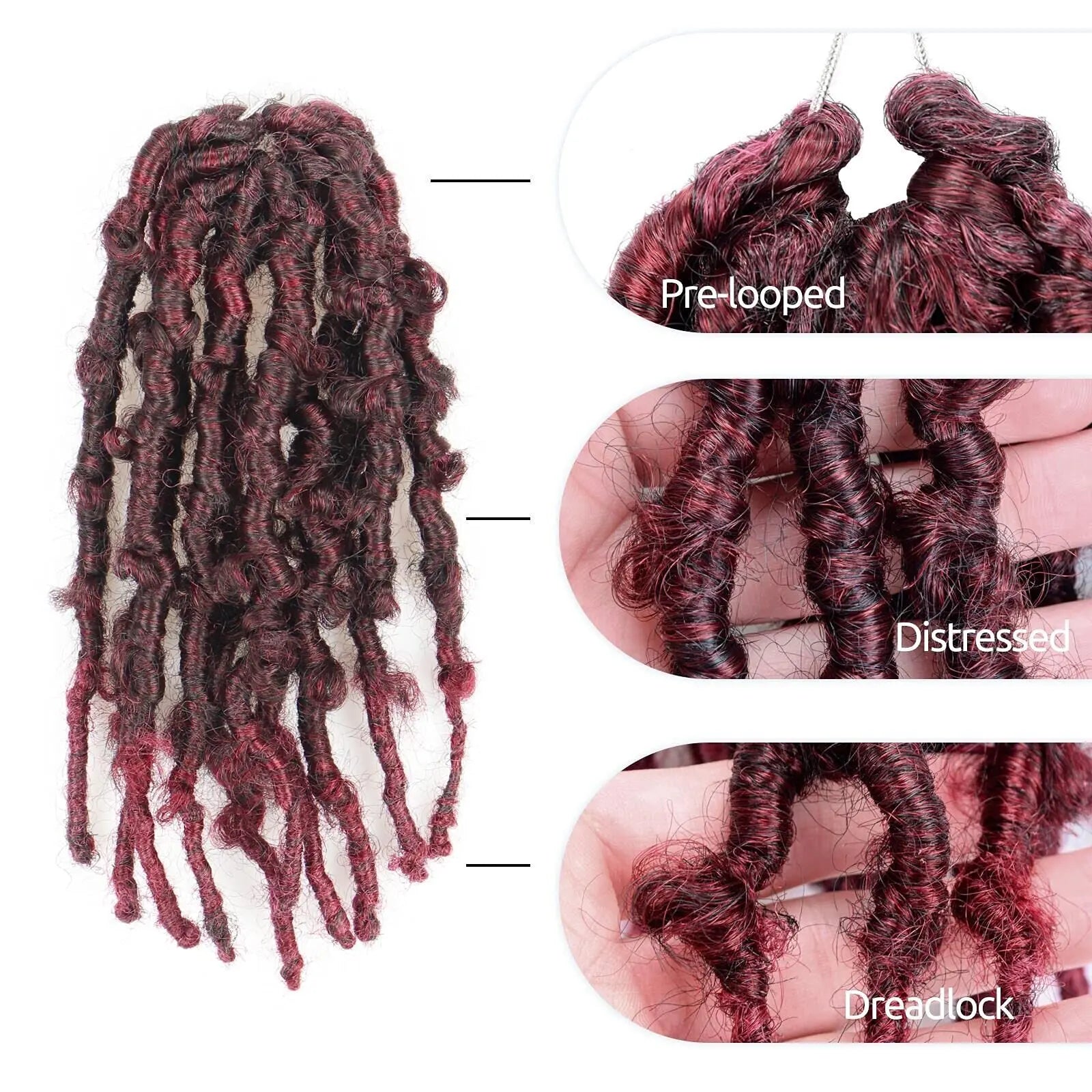 Toyotress Distressed Butterfly Locs Pre-twisted Distressed Synthetic Crochet Hair